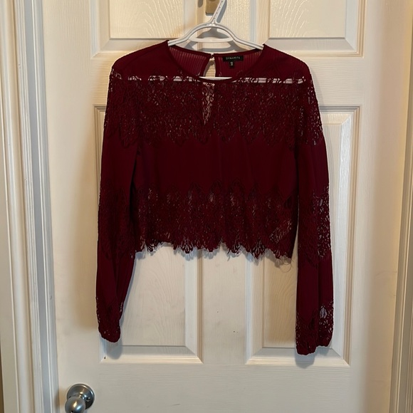 Crop top lace, long sleeve - Picture 1 of 1